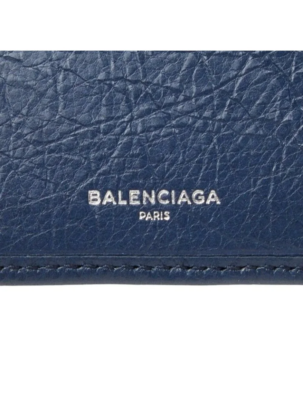 Balenciaga Square Coin Wallet Bifold Compact Navy Leather
